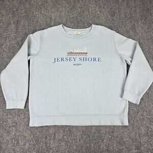 Spartina 449 Sweatshirt Womens Large Blue Jersey Shore Graphic Fleece Pullover